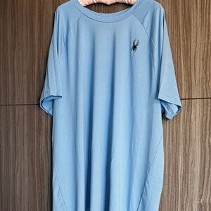 Spyder Light Blue Short Sleeve Performance Tee with Black Logo